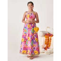 pspeaches Girls Printed Ready to Wear Lehenga &-picture-30