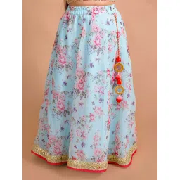 Pspeaches Girls Red Regular Fit Floral Print Lehenga Choli image 5