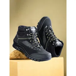 PSSHOES Men Textured Laced Up Hiking Boots-image-16