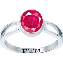 ptm Natural Ruby (Manik) Gemstone 5.25 Rt or 5 Ct for Male 925 Sterling Silver Sterling Silver Ring image 2