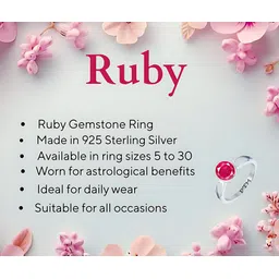 ptm Natural Ruby (Manik) Gemstone 5.25 Rt or 5 Ct for Male 925 Sterling Silver Sterling Silver Ring image 3