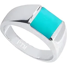 ptm 925 Sterling Silver Firoza/Turquoise 3.25 Ratti to 10.25 Ratti or 3 carat to 9.5 cts Natural Gemstone Bis Hallmark Ring for Men & Women-picture-50