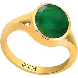 ptm Panchdhatu (5 Metals) Emerald (Panna) 3.25 Ratti to 10.25 Ratti or 3 Cts to 9.35 Cts Certified Gemstone 22 k Gold Plated Ring for Men & Women-picture-13