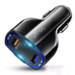 Ptron Bullet Pro 36W Fast Charging 3 Port USB Smart Car Charger (Black)-picture-42