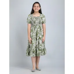 PTVIZE Floral Print Puff Sleeve Fit & Flare Midi Dress-picture-18