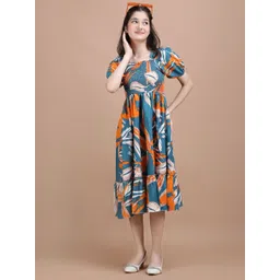 PTVIZE Girls Fit & Flare Smocked Midi Dress-picture-51