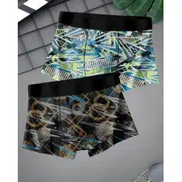 ptvize Men Pack of 2 Printed Trunks with Elasticated Waist-picture-46