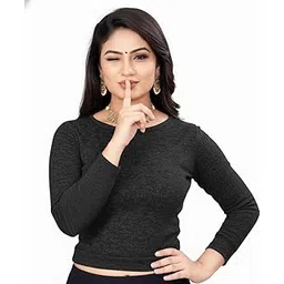 pu fashion Woolen Blouse for Women for Heavy Winter Premium Stretchable Wollen Fabric Warm Stylish Garam Crop Top-picture-50