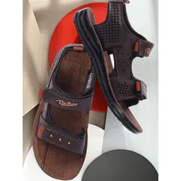 PU-PINE Boys Brown PU Velcro Sports Sandals-picture-30