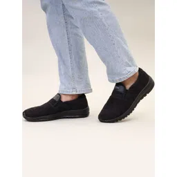 PU-PINE Men Black Synthetic Suede Round Toe Comfort Insole Slip-On Casual Shoes-picture-32