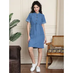 PUELLA Denim Fit & Flare Dress-picture-10