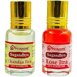 pujahome Rose and Chandan Itra 5ML Combo for Pooja | Alcohol-Free Natural Chandan Attar for Home & Mandir | Long-Lasting Fragrance for Worship & Meditation | Pure Chandan Attar for God-picture-51