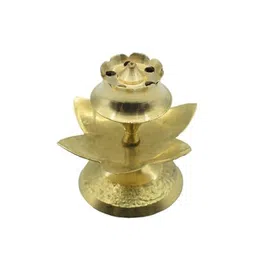 PujaNPujari Gold Toned Textured Agarbatti Incense Sticks Holder Stand-picture-35