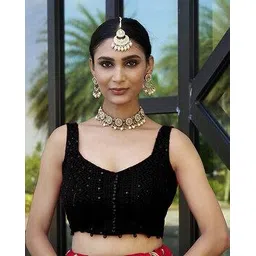 pujia mills Women Embroidered Back Open Blouse-picture-11