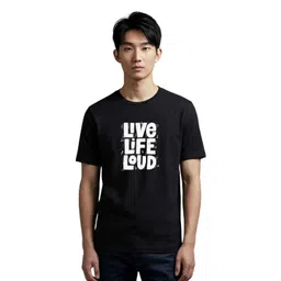 PULP Live Life Loud Typography Printed Pure Cotton T-Shirt-picture-36