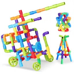 pulsbery 85 Piece Assembly Colorful Pipe Building Blocks for Kids[85 PCS$$]-picture-22