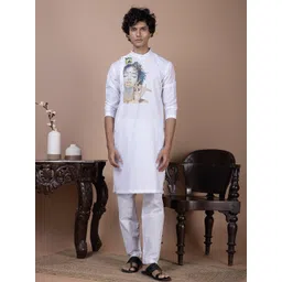 PulseIQ Men Cotton Straight Kurtas image 1