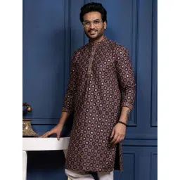 PulseIQ Men Embellished Cotton Straight Kurtas-picture-39