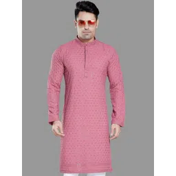 PulseIQ Men Embroidered Chikankari Kurta-picture-24