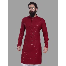 PulseIQ Men Embroidered Chikankari Kurta-image-9