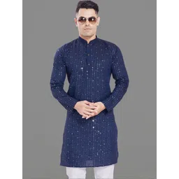 PulseIQ Men Embroidered Chikankari Kurta-picture-31