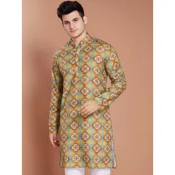 PulseIQ Men Ethnic Motifs Printed Indie Prints Kurta-picture-18