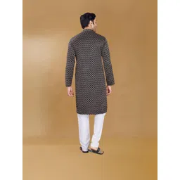Pulseiq Men Geometric Embroidered Festive Straight Kurta-picture-24