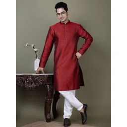 PulseIQ Men Jacquard Straight Kurtas-image-31