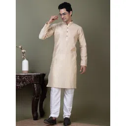 PulseIQ Men Jacquard Straight Kurtas-image-18