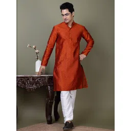 PulseIQ Men Jacquard Straight Kurtas-image-39