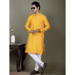 PulseIQ Men Jacquard Straight Kurtas-image-26