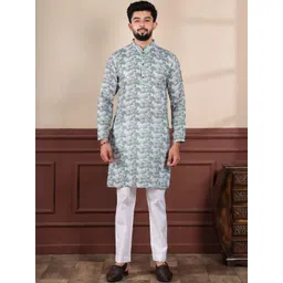 PulseIQ Men Multi Linen Kurta Sets-picture-40