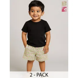 Pum Pum Boys Pack Of 2 Floral Printed Cotton Short-picture-12