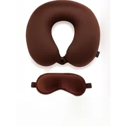 Pum Pum Brown 2 Pieces Fibre Filled Polycotton Ultra Soft Travel Pillow-picture-19