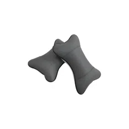 Pum Pum Grey 2 Pieces Fibre Filled Faux Velvet Ultra Soft Car Headrest Pillow-picture-36