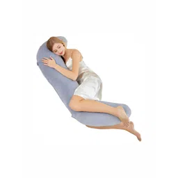 Pum Pum Grey Fibre Filled Faux Velvet Ultra Soft Maternity Pillow-picture-37