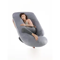 Pum Pum Grey Fibre Filled Faux Velvet Ultra Soft Maternity Pillow-picture-32