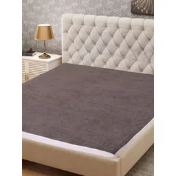 Pum Pum Grey Solid Queen Size Waterproof Mattress Protector-picture-29