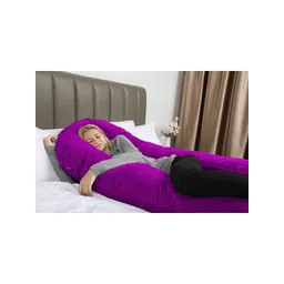 Pum Pum Purple Solid U-Shaped Maternity Hollow Fiber Pillow With Removable Zip Cover-picture-23