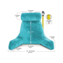 Pum Pum Turquoise Blue Fibre Filled Ultra Soft Therapedic Pillow With Detachable Bolster image 2