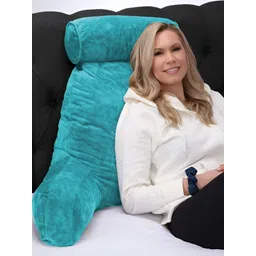 Pum Pum Turquoise Blue Fibre Filled Ultra Soft Therapedic Pillow With Detachable Bolster image 3