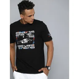PUMA Motorsport Men Black BMW M Motorsport Statement Car Printed Pure Cotton T-shirt-picture-23