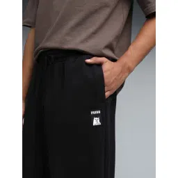 Puma Black Cotton Oversized Printed Trackpants image 3