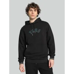 Puma Black Cotton Regular Fit Logo Printed Hooded Sweatshirt-picture-20