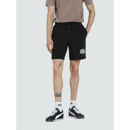 Puma Black Cotton Regular Fit Printed Sports Shorts-picture-42