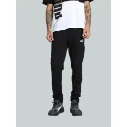 Puma Black Cotton Regular Fit Trackpants-picture-14