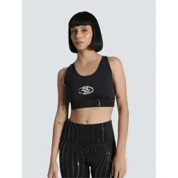 Puma Black Slim Fit Printed Sports Bra-picture-47