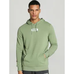 Puma Blank India Light Green Cotton Regular Fit Hooded Sweatshirt-picture-43