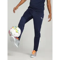 Puma Blue & White Regular Fit Colour Block Sports Trackpants-picture-38