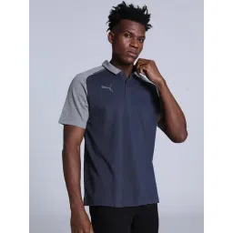 Puma Blue Cotton Regular Fit Colour Block Sports Polos-picture-16